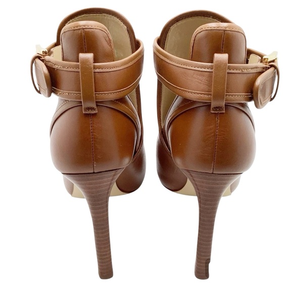 {Michael Kors} Fanning Leather Open-Toe Ankle Boot - Picture 11 of 11